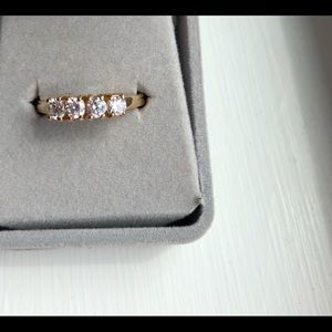 Faux Four Diamond Gold Tone Band